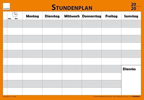 TimeTEX Wand-Stundenplan mit Stift + Klick-Fix-Halter