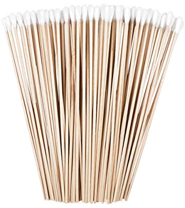 Beaupretty Long Wooden Cotton Swabs Cleaning Sterile Sticks Disposable Cotton Tip Swabs Applicators for Medicine Beauty,200pcs,6inch | Single-Tipped Applicators, Cleaning Sterile Sticks, For Home Travel Medicine Beauty