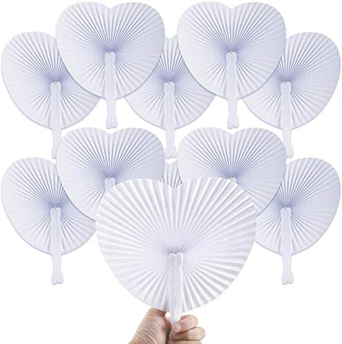 Icelus 60 Stück Papierfächer Handfächer Fächer Hochzeit Hochzeitsfächer Taschenfächer Faltfächer Faltbar Gastgeschenk Für Sommer Gelegenheiten, Party, Hochzeiten im Freien, DIY, Wand Dekoration