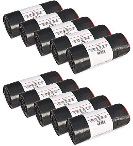 Hypafol Müllbeutel Typ 60 mit Zugband 35l I Abfallsack für Haushalt, Garten & Industrie I Besonders stabil & reißfest I schwarze Schwerlast Müllsäcke aus hochwertigem Material I 200 St.