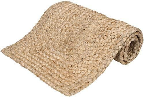Jute Reversible Table Runner | Stylish 4-6 Seater Center Mat for Dining Table, Parties, Events | Hand Braided | Natural fibers | Decorative, Farmhouse, Rustic, Vintage| 13 x 36 Inches | Beige