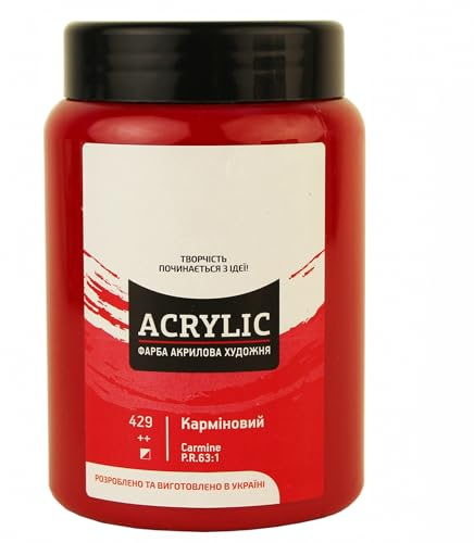 7 Artists Acrylfarbe Rot 400 ml – Hochdeckende Karminrot Acryl für Holz, Leinwand, Ton & Stein Bemalen | Einzelne Red Acrylic Paint | Acryl Farbe für Basteln & Malen | Acrylfarben Einzeln