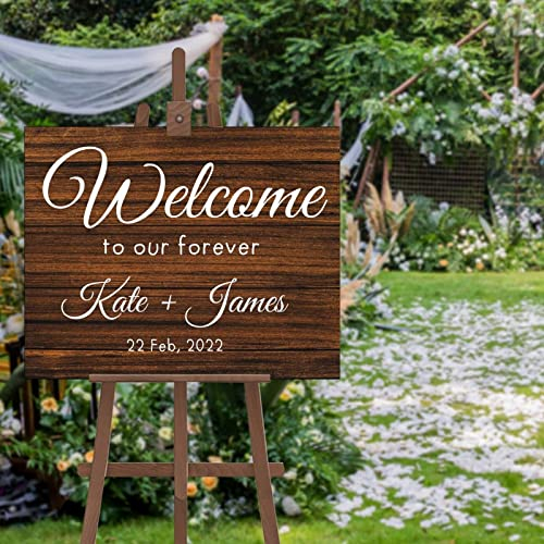 Holzschild Welcome to Our Forever / Welcome to Our Forever / Wedding Entrance Sign / Wedding Ceremony Sign / Rustic Wedding Sign 40,6 x 50,8 cm