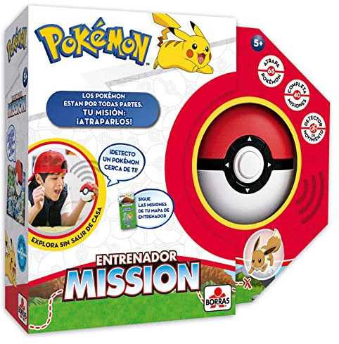 BORRAS - Pokémon Mission Juego de Mesa Interactivo, Conviertete en Entrenador Pokémon y Atrápalos a Todos. Juego de Entrenador, Aprende Datos Divertidos de tús Pokémones Favoritos (19442)