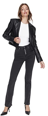 Trendyol Jeans Acampanados para Mujer, Negro, 40