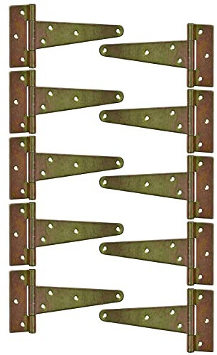 BRESKO Kreuzgehänge Scharnier Torband Türband Ladenband T-Scharniere T-Bänder verzinkt (10 Stück - 150x35x80 mm)