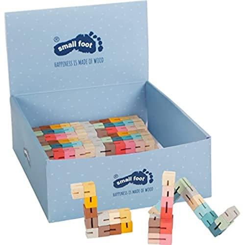 small foot Display Knobelspiel Magische Schlange aus Holz, 24er Set Biegeschlangen für Kinder ab 12 Monaten, 12345