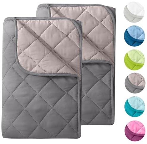 wometo 2 Stück Microfaser Sommer Steppbett Wende-Design 155x220 OekoTex - grau und hellgrau Kochfest 95° Bettdecke für Camping und heiße Tage I ohne Bezug verwendbar I farbig & bunt