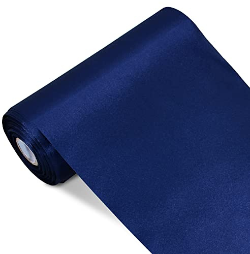 TONIFUL 15.2 cmx22 m breites, marineblaues Satinband, massives Stoffband zum Schneiden, Nähen, Zeremonien, Partys, Dekoration, Stuhl, Schärpe, Tischläufer, Innen- und Außenbereich, Hofdekoration