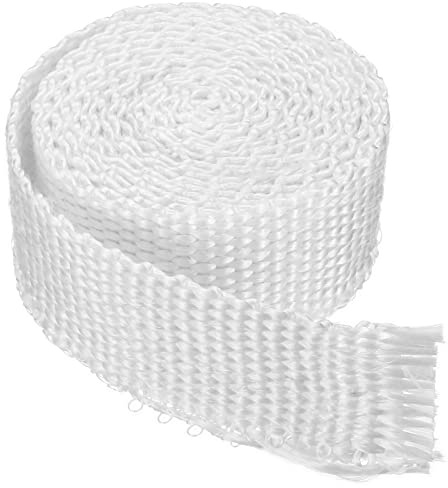 PATIKIL 2x 1/8x118 Legna Stufa Guarnizione, Fibra Vetro Piatto Alta Temperatura Resistenza Sigillo Corda per Legna Stufe Camino Porta, Bianco