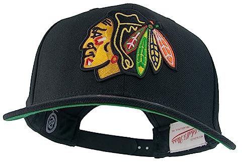 Mitchell & Ness NHL Classic Red Team Ground 2.0 Pro Snapback - Chicago Blackhawks, Black