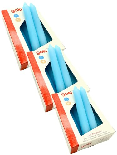 Goki Geburtstagskerzen-Set Blau (Packung mit 3)