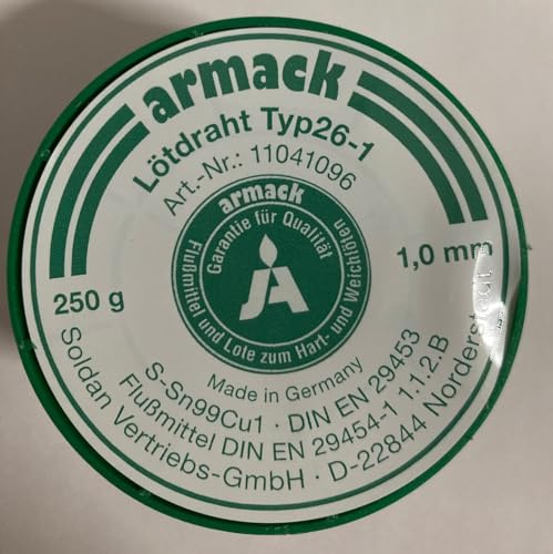 armack Lödtråd typ 26-1 1,0 mm Ø 250 g S-Sn99Cu flussmedel fylld