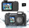 Underwater 4K Camera - 33 FT Waterproof with Dual Screens, 48MP, 18x Zoom, Black