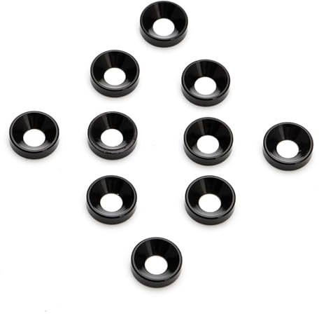 10 Stück/Pack Aluminiumlegierung M2 M3 M4 M5 eloxierte Senkkopfschraube Unterlegscheiben Dichtung Schwarze Farbe (Size : M4)