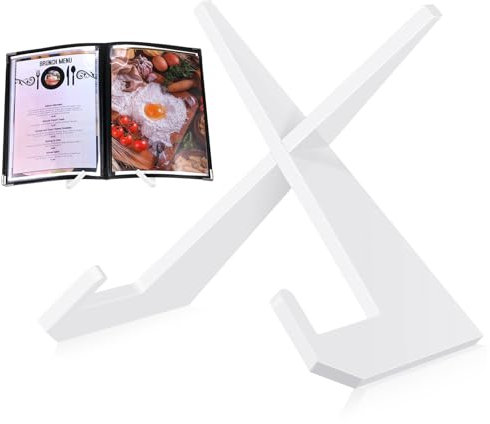 Menkxi Support de livre de cuisine en acrylique pour comptoir de cuisine, livre de recettes, support multifonction pour décoration de comptoir de cuisine, 16,5 x 21,6 cm (blanc)