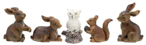 Holyart Weihnachtskrippen: Tier-Set Eule Eichhörnchen Hase für Krippe, 12 cm
