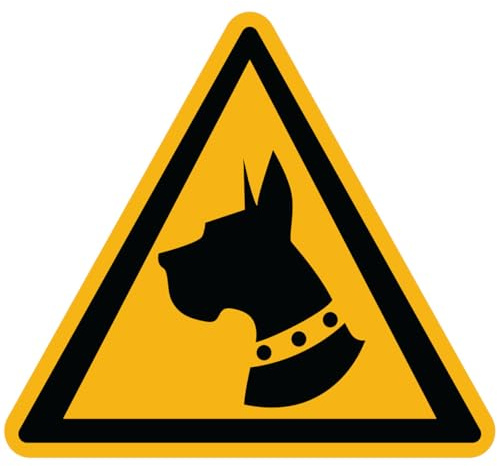 Ambiance Sticker Selbstklebendes Hinweisschild, Wachhund, laminiert, laminiert, wasser- und UV-beständig – Achtung au chien je Monte la Garde – H 25 x L 25 cm