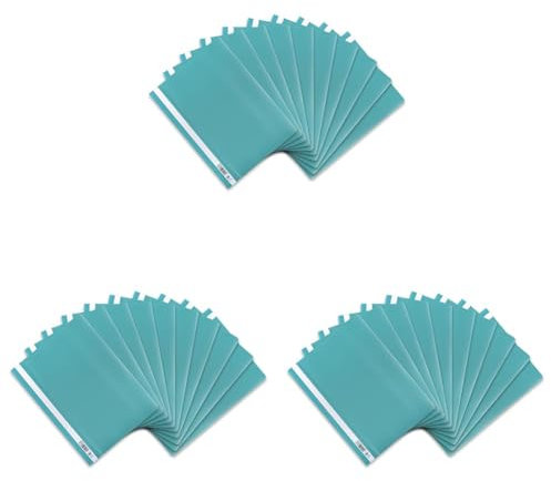 Oxford Schnellhefter A4, aus Kunststoff, türkis, 30er Pack, 31 x 22,8 x 0,3 cm