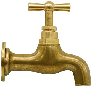 L'ARTISTICA F.LLI PERINCIOLI | Rubinetto Attacco 1/2 M, Rubinetto in Ottone per Fontane a Colonna o Muro, 85x75mm