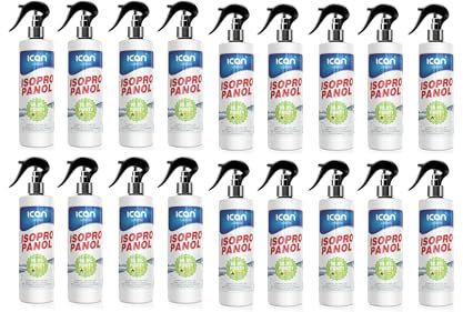 ICan London Isopropyl Alcohol, 99.9% Pure Cleaning Fluid, 500ml Trigger Spray, Pack of 18