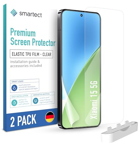 smartect TPU Schutzfolie 2 Stück für Xiaomi 15 5G | HD Panzerfolie Anti-Kratzer, Displayschutz Ultra-klar, Blasenfrei, Fingerabdruck kompatibel, Hüllenfreundlich