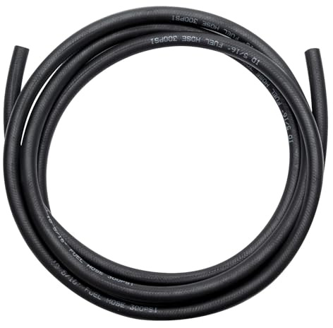 Meskular 8mm Fuel Line Hose 1M, with 8mm ID x 15mm OD, Reinforced NBR Rubber Hose for Petrol, Oil, Diesel, Brake Fluid Transfer, Used in Tracks, Cars, Engines