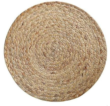 Tovagliette. Tovagliette tessute rotonde/ellittiche da 10-30 cm Tovagliette in buccia di mais naturale/giacinto d'acqua, tovagliette in rattan intrecciato in paglia Sottopiatti intrecciati a mano(Natu