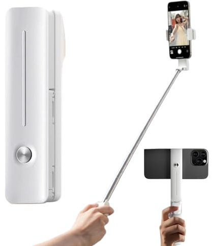 Bastone per selfie portatile, leggero, estensibile, compatto, con telecomando wireless e supporto per telefono, mini treppiede da viaggio girevole a 360°, per fotografie, live streaming, registrazione