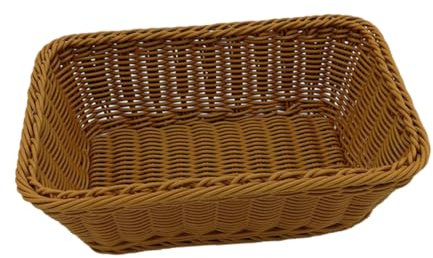 HEALSOPTHY Cesto Da Pane Rattan Imitazione Con Struttura Ferro Contenitore Portaoggetti Per Frutta Verdura e Snack Per Ristoranti e Picnic
