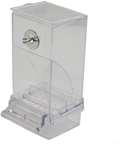 Vogelfutterstation aus Kunststoff für Papageien, Finken und Wellensittiche, Durcheinander Fütterung (transparent)