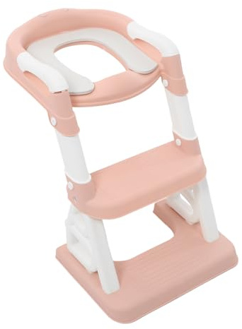 Toilettenleiter für Kinder, Upgraded Kindertoilette für Jungen und Mädchen, 2 in 1 Kind Toilettensitz mit Treppe,Klappbar Spritz und Rutschfestes Trittbrett