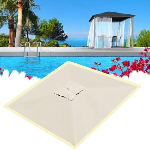 ZYXQQJ Telo di Ricambio per Ombrellone Giardino, Quadrato Baldacchino per Ombrellone A Sbalzo, Copertura per Ombrellone Terrazza 250 300 400cm 8 Stecche(Beige,4x3m/13x9.8ft)