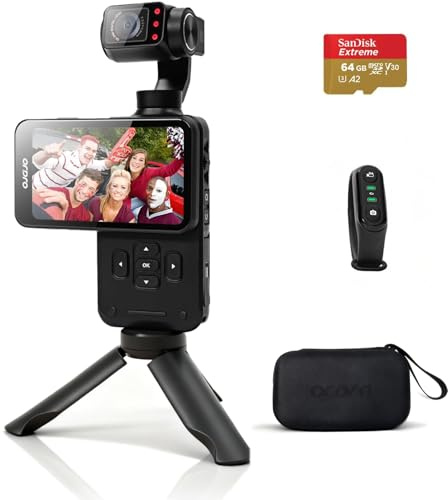 ORDRO M5 Creator Combo, Stabilizzazione a 3 Assi, Videocamera Portatile con CMOS da 1/2.5 e Video 4K 60fps, Schermo Tattile Girevole da 3.5 Pollici, Videocamera per Vlog per YouTube