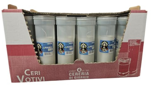 Cereria Di Giorgio - 30 Ceri Votivi Sacro Cuore - Modello P50 - Durata 72 Ore