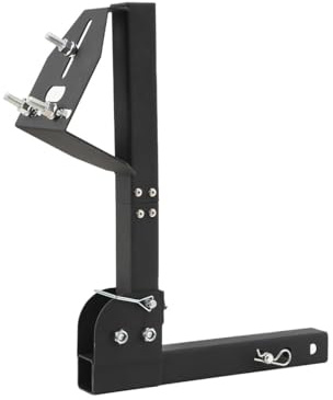 ECUTEE Attelage de remorque de remplacement, porte-pneu de secours, support de pneu réglable, porte-pneu de secours, compatible avec récepteur de 5,1 cm 2 pouces, support de pneu de secours de