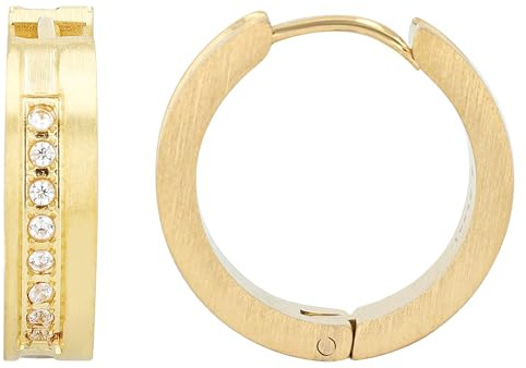 Akzent Wasserfeste Edelstahl Ohrringe Creolen in Gold für Damen, 100% Wasserfest & Hautverträglich