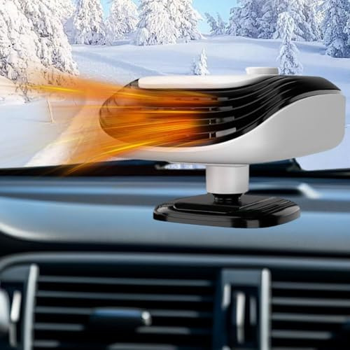 XEERUN Auto Heizung 12v 150w, Auto Heizlüfter, Autoheizung 12v, Tragbare Heizlüfter Auto, 2 in 1 Heizung Auto, 360°standheizung, Frontscheibenheizung, Schnelles Aufheizen Entnebeln