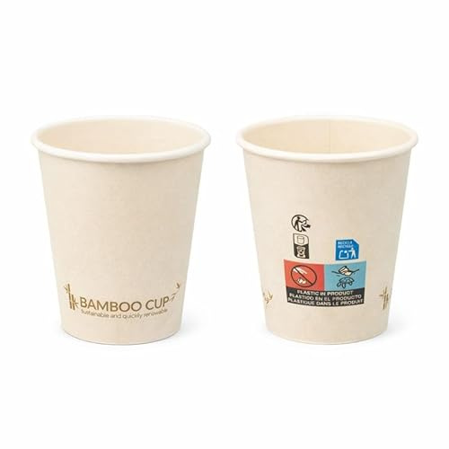 BeFreeX - Vasos desechables de cartón color natural | 4 oz (110 ml), 7 oz (200 ml), 8 oz (230 ml) | Packs de 200 y 400 uds | Para café, oficina, eventos y catering (7OZ - 200 ml - 200 uds)