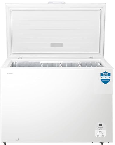 Teknix CH297 Freestanding Chest Freezer - 297L Capacity - Suitable for Garages, Outbuildings and Sheds - Refrigeration Mode - Temperature Control - 4 Star Freezer Rating - White