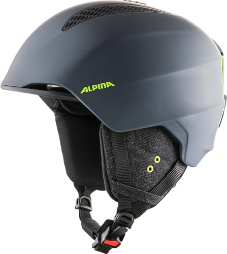 ALPINA Grand - Sicherer, Optimal Klimatisierter, Bruchfester & Anpassbarer Skihelm Für Erwachsene, Charcoal-neon matt, 54-57 cm