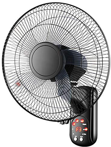 CYY 16 / 42 cm Silencioso Ventilador de Pared con Control Remoto y Temporizador, Hogar Ventilador de Refrigeración de 3 Configuraciones de Velocidades, para Oficinas Dormitorios Restaurante（Negro）