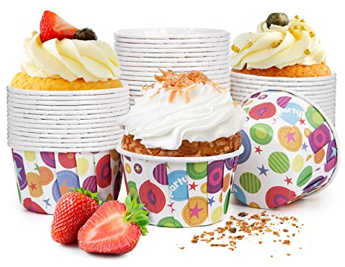 Spesh 50 stycken minimuffins pappersformar, enhörning, muffinsformar, cupcake-formar för jul, födelsedagskalas, Thanksgiving (pentagram och cirklar)