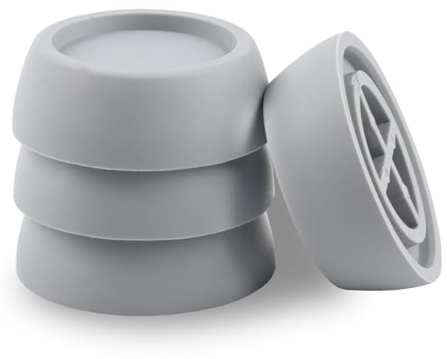 Pack de 4 Amortiguadores de Vibraciones para Lavadoras, Pies antivibración, Almohadillas de Goma para Pies, Reductor de Vibraciones para Lavadoras y Secadoras (gris)