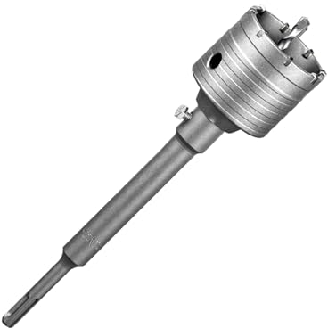 SALI Bohrkrone 68mm SDS Plus M22 Gewinde SDS Plus Adapter 220mm Wandlochsägebohrer Lochsägen-Set mit für Hartmetall-Zentrierbohrer für Mauerwerk Natursteine Sandsteine Kunststeine Beton Marmor Fliese