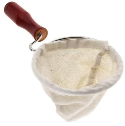 Filtro de café reutilizable - Colador de café reutilizable, colador de café de tela con mango de madera | Calcetín de filtro de café de franela hecho a mano, ecológico, filtro de preparación sostenibl