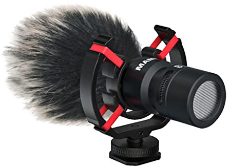 Micrófono direccional estéreo doble cápsula con 3 modos de grabación pickup dos micrófonos sensibles alta calidad DSP reducción ruido compatible smartphone DSLR cámara