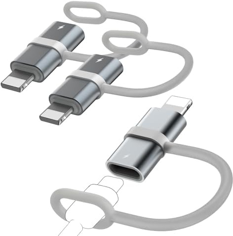 Oliveria Lightning auf USB C Adapter (3Stück) 36W Schnelles Laden Lightning auf USB C Adapter mit Anti Verlust Seil für iPhone 15/15 Pro Max/15 Plus, Google Pixel 7/6/5/4,Nicht für OTG/Audio