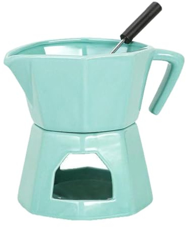 Qianly Service à Fondue Au Chocolat 300 Ml, Ustensiles de Cuisine, Caquelon, Chauffe-plat pour Dîners, Fiançailles, Mariages et Autres Occasions.