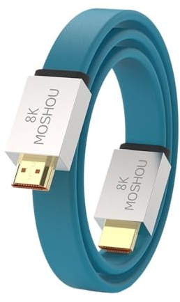 Câble MOSHOU HDMI 2.1 48 Gbps 8K@60Hz 4K@120Hz Câble HDMI Ultra Haute Vitesse HDCP 2.2 Et 2.3 HDR 10 EARC For Dolby Vision Atmos.(7 m)